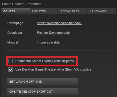 planet coaster steam roll back update steam